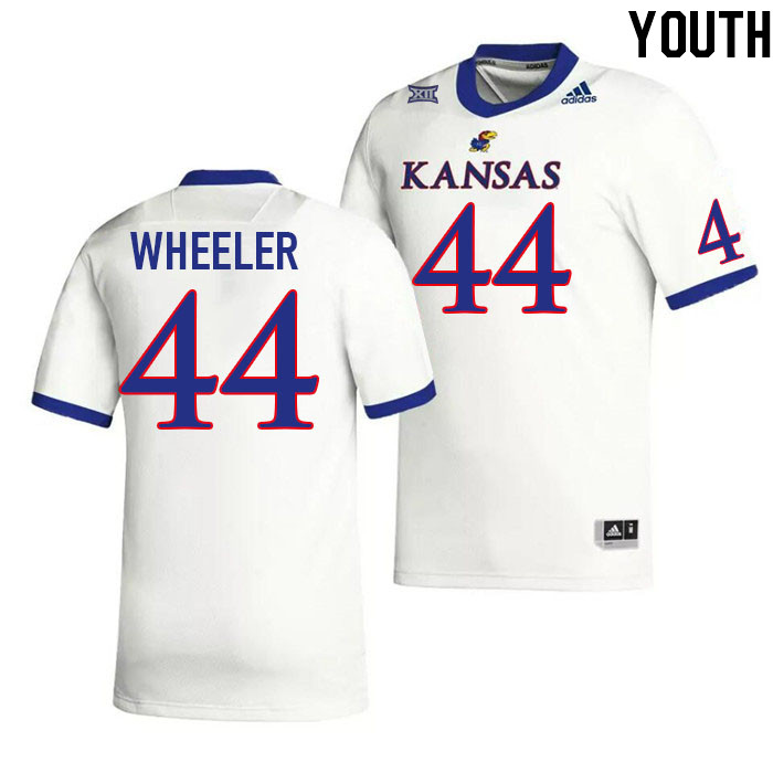 Youth #44 Cornell Wheeler Kansas Jayhawks College Football Jerseys Stitched Sale-White